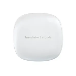 M3 Bluetooth translator earbuds in white color for voice translation music and phone calls