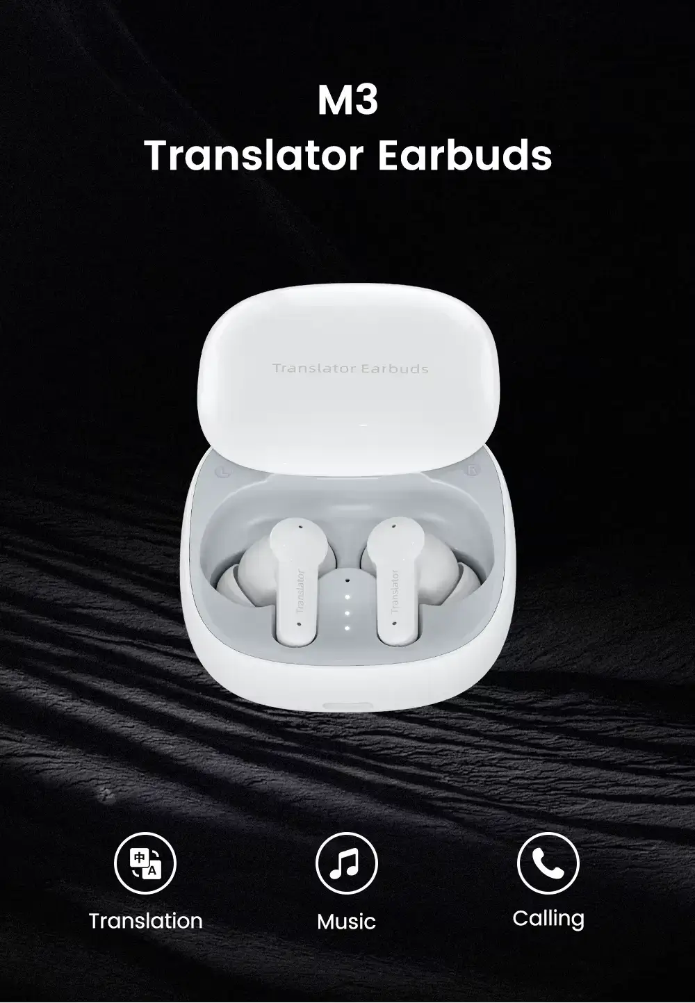 M3 AI Translator Earbuds – real‑time translation, music, calling